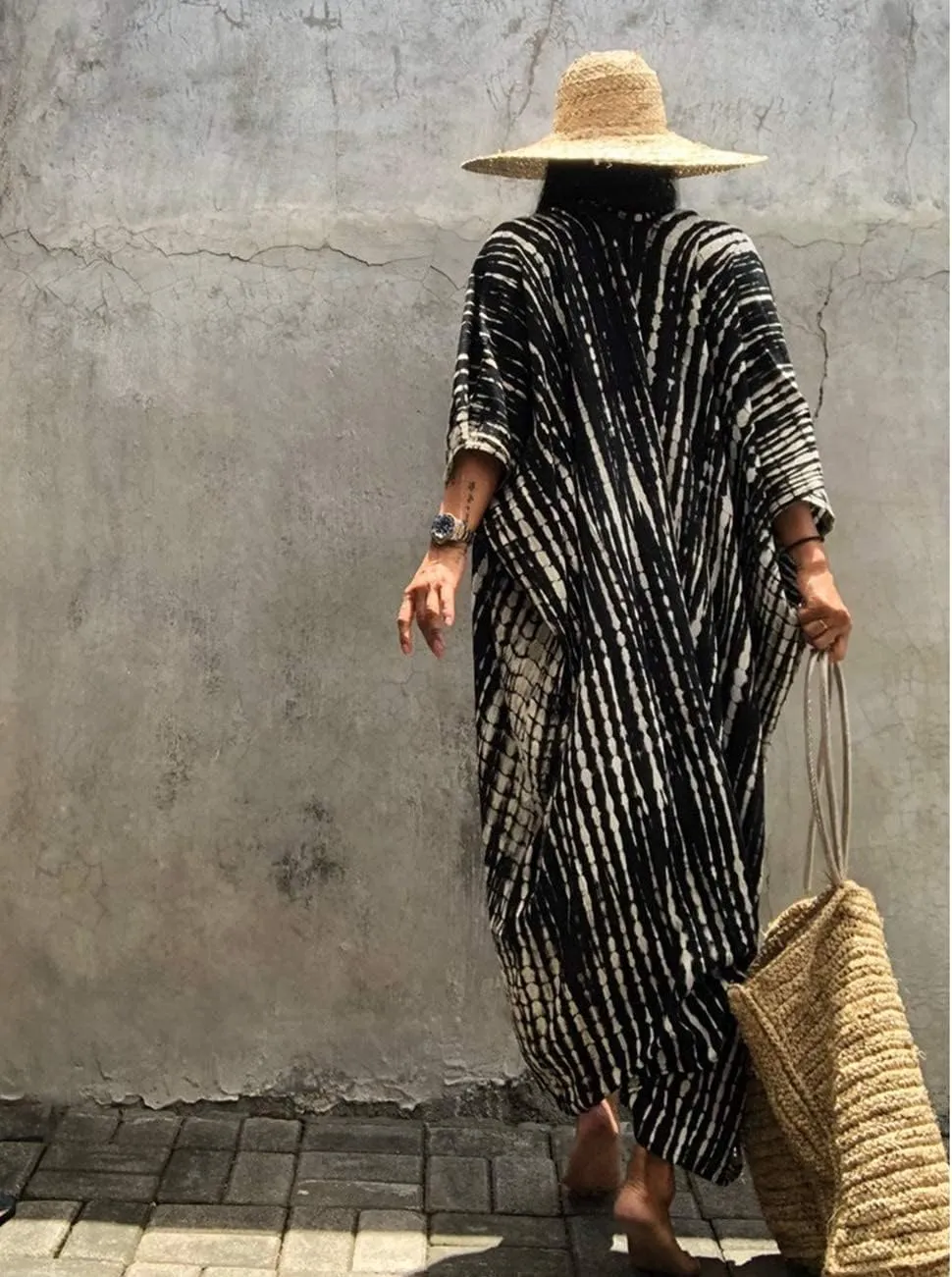 Bsubseach Stylish Tie Dye Open Front Long Kimono Swimsuit Cover Up for Women Swimwear Cover Ups