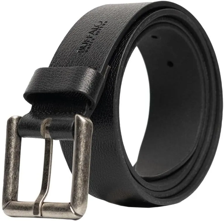 Buffalo David Bitton Mens Belt | Black Belt/Dark Brown Belt | 100% Genuine Leather Belt | Casual Mens Belts for Jeans