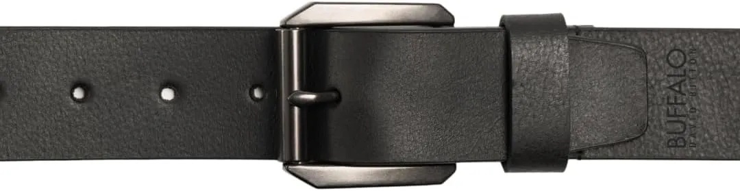 Buffalo David Bitton Mens Belt | Black Belt/Dark Brown Belt | 100% Genuine Leather Belt | Mens Belts for Jeans