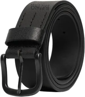 Buffalo David Bitton Mens Belt | Black Belt/Dark Brown Belt | Black Belt Buckle | 100% Genuine Leather Belt | Jean Belt