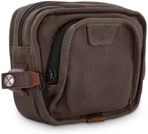 BURLY Brand Voyager Handlebar Bag - Dark Oak, Universal Fit Accessory Luggage Pack, Extra Storage, For Harley Davidson and Most Motorcycle Handlebars (B15-1012D)