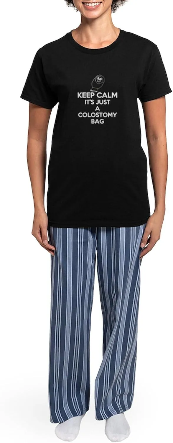 CafePress Keep Calm Its Just A Colostomy Bag Pajamas Womens Novelty PJ Sleepwear