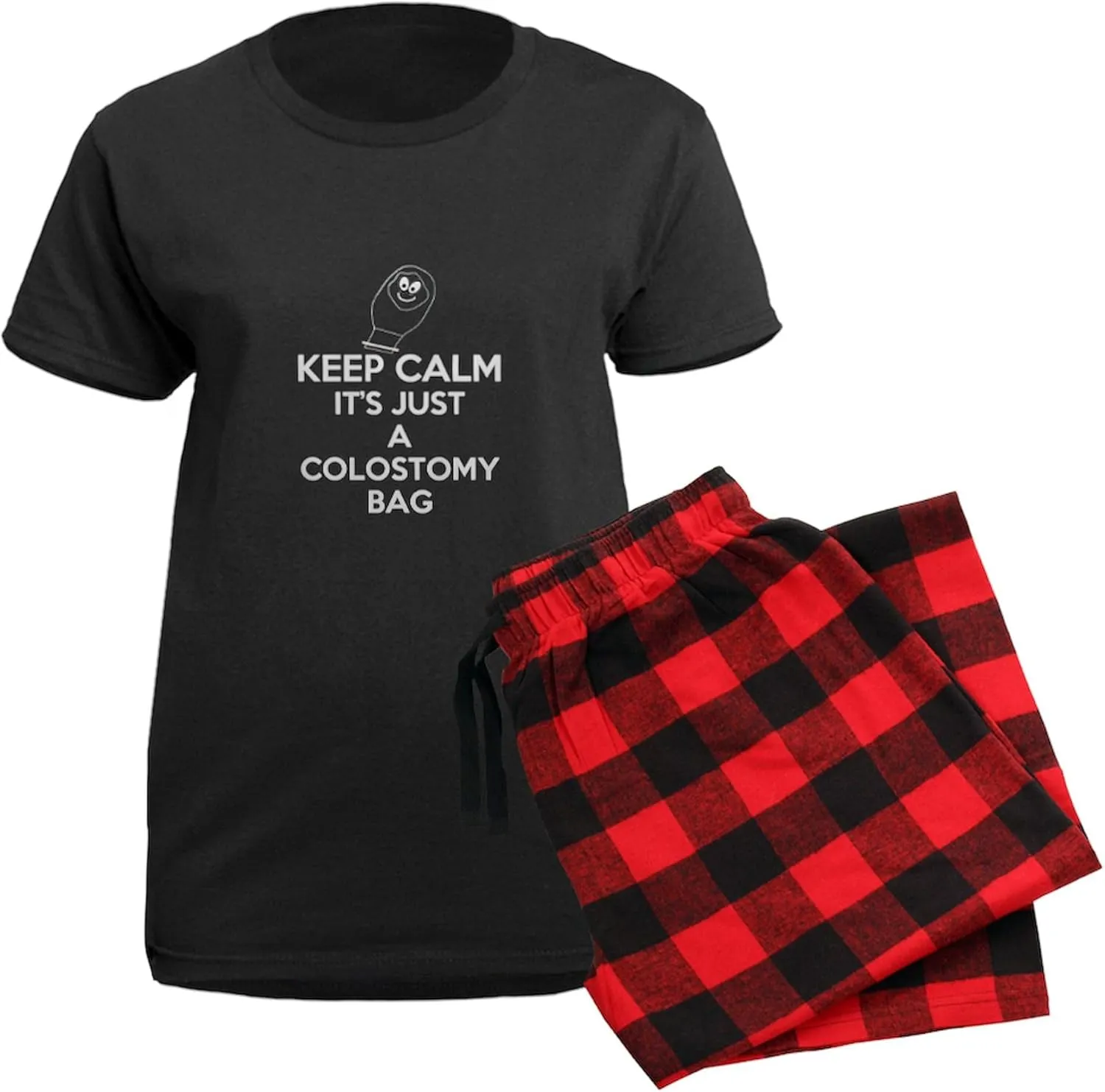 CafePress Keep Calm Its Just A Colostomy Bag Pajamas Womens Novelty PJ Sleepwear