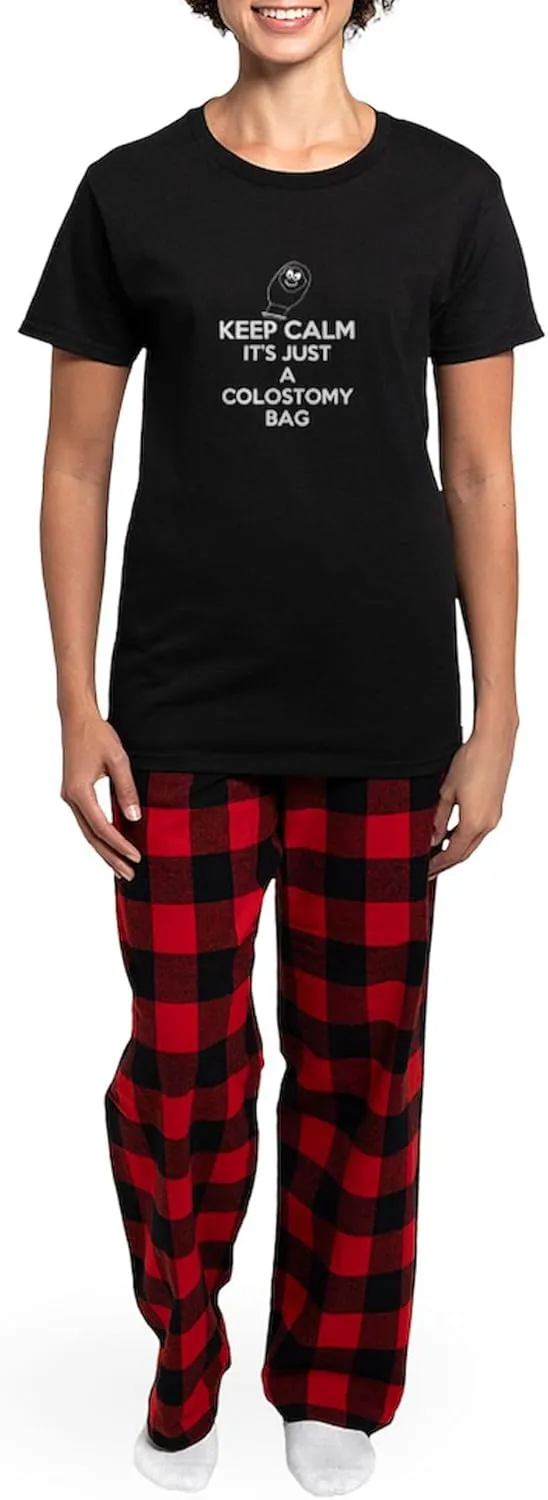 CafePress Keep Calm Its Just A Colostomy Bag Pajamas Womens Novelty PJ Sleepwear