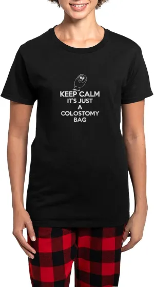 CafePress Keep Calm Its Just A Colostomy Bag Pajamas Womens Novelty PJ Sleepwear