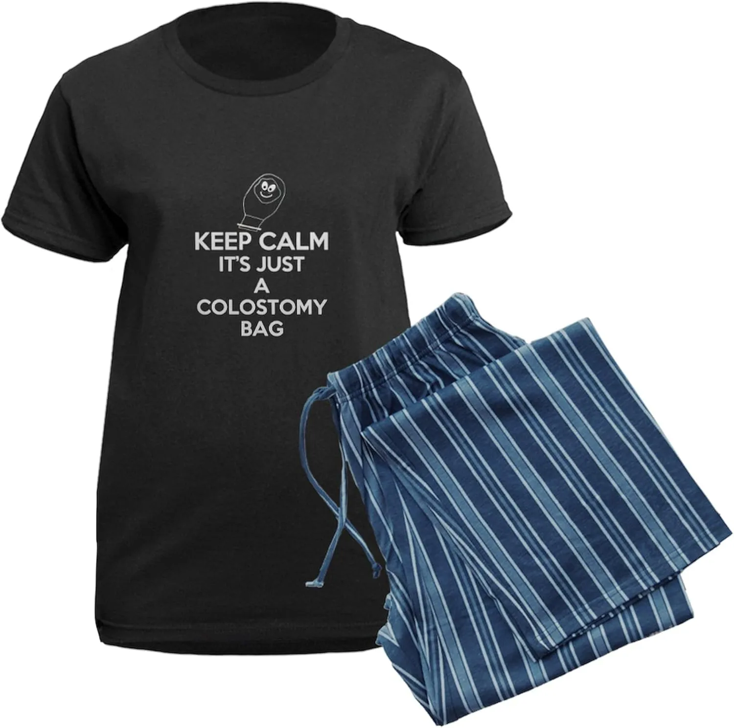 CafePress Keep Calm Its Just A Colostomy Bag Pajamas Womens Novelty PJ Sleepwear