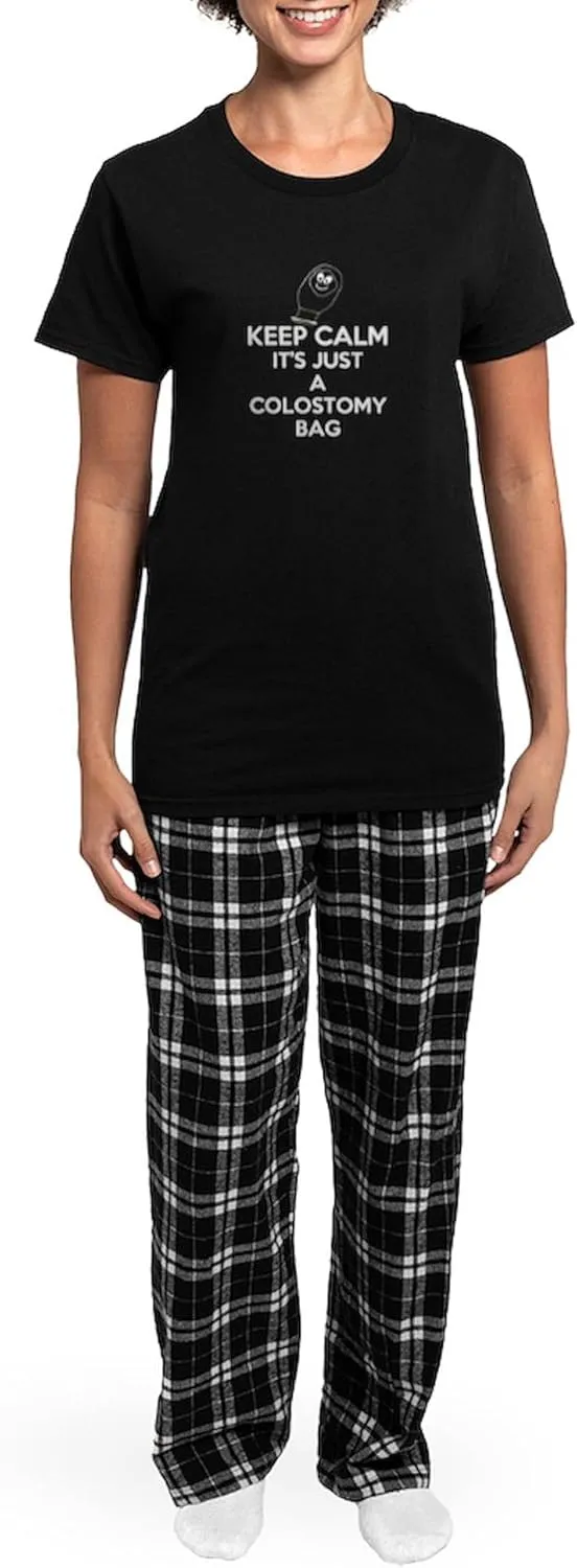 CafePress Keep Calm Its Just A Colostomy Bag Pajamas Womens Novelty PJ Sleepwear