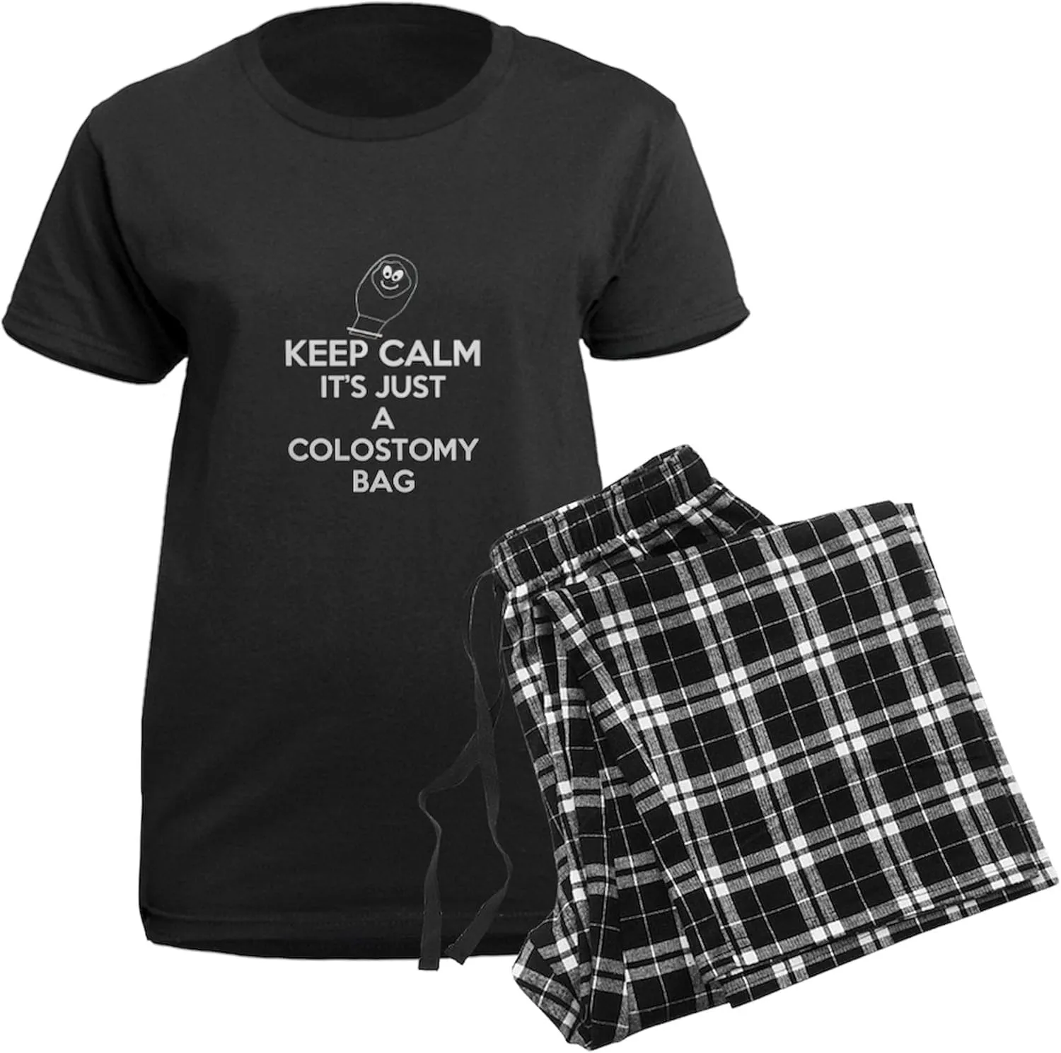 CafePress Keep Calm Its Just A Colostomy Bag Pajamas Womens Novelty PJ Sleepwear