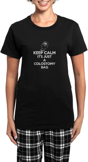 CafePress Keep Calm Its Just A Colostomy Bag Pajamas Womens Novelty PJ Sleepwear