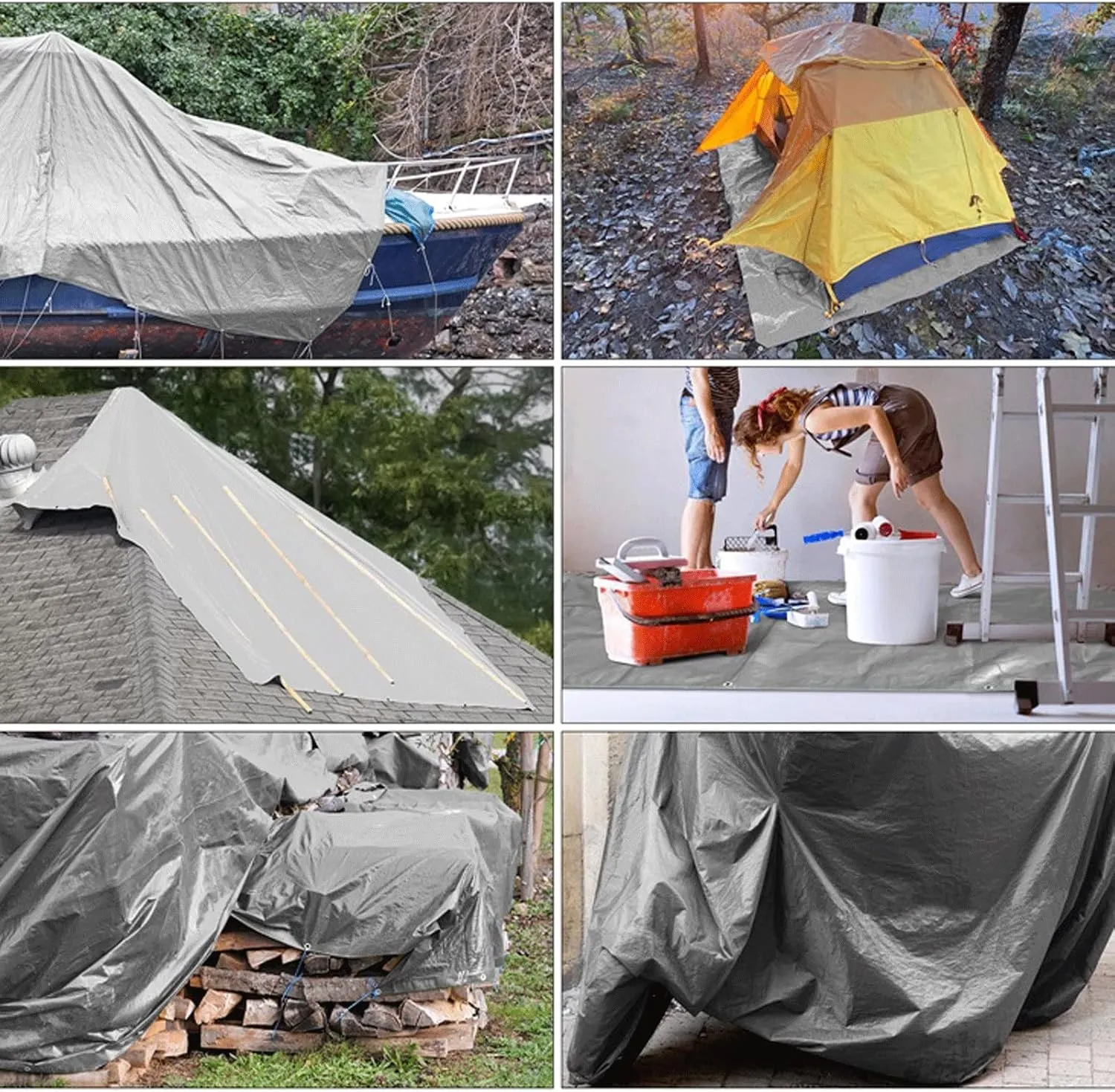 Camping Tent Waterproof Thicken PE Tarpaulin Rainproof Cloth for Outdoor Canopy Awning Cloth Tent Tarpaulin Canvas Truck Car Tarp Sheet (Color : 1.7X2