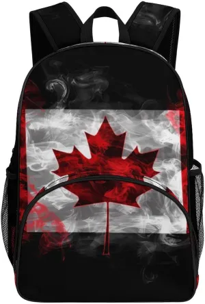 Canada Flag Backpack Print Laptop Bag Shoulder Bags Travel Casual Daypacks For Women Men