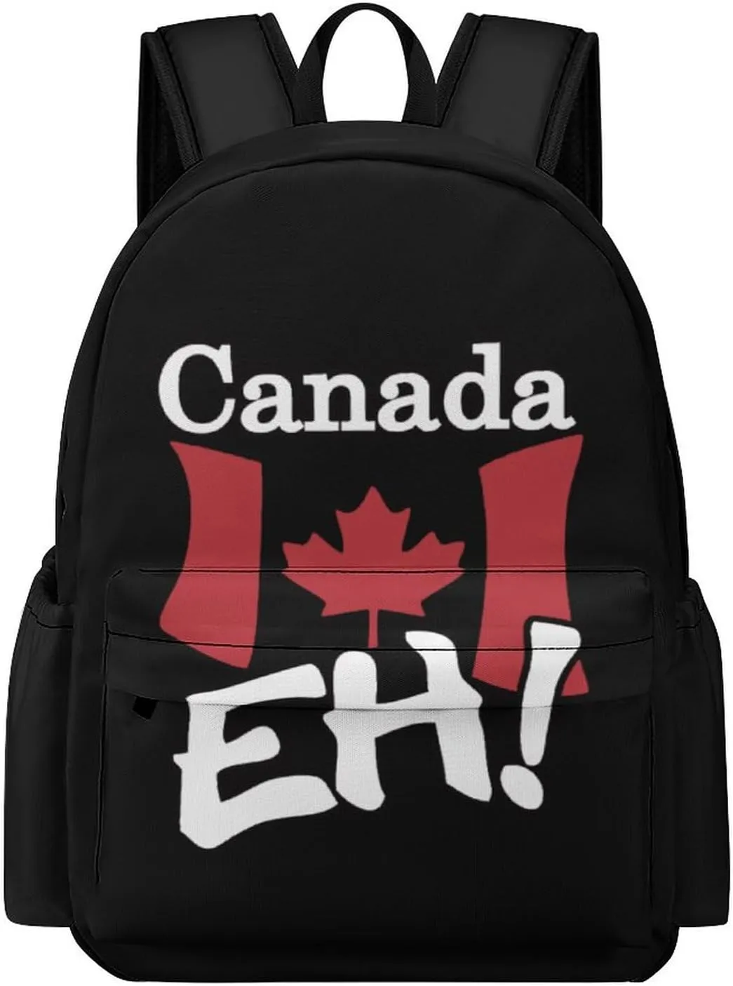 Canada Flag Eh Unisex Backpack Casual Daypacks Half Print Shoulders Bag for Camping Hiking Travel Gear