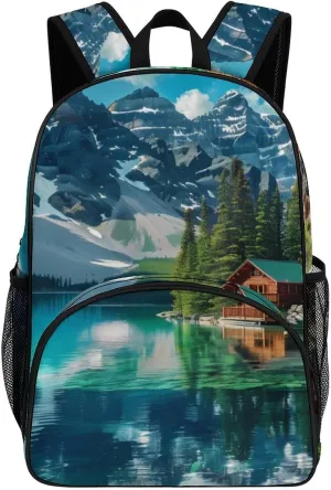 Canada Ohara Lake Yoho National Park With Mountains Nature Scenery Backpack Print Laptop Bag Shoulder Bags Travel Casual Daypacks For Women Men