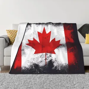 Canadian Flag Super Soft Microfiber Flannel Blankets, Bed, Sofa Ultra Luxurious Warm and Cozy for All Seasons