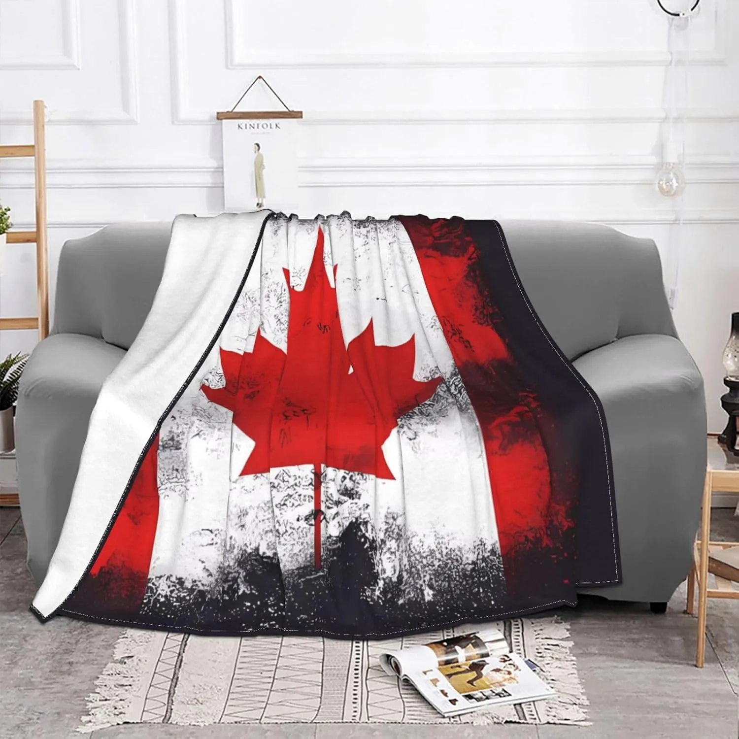 Canadian Flag Super Soft Microfiber Flannel Blankets, Bed, Sofa Ultra Luxurious Warm and Cozy for All Seasons