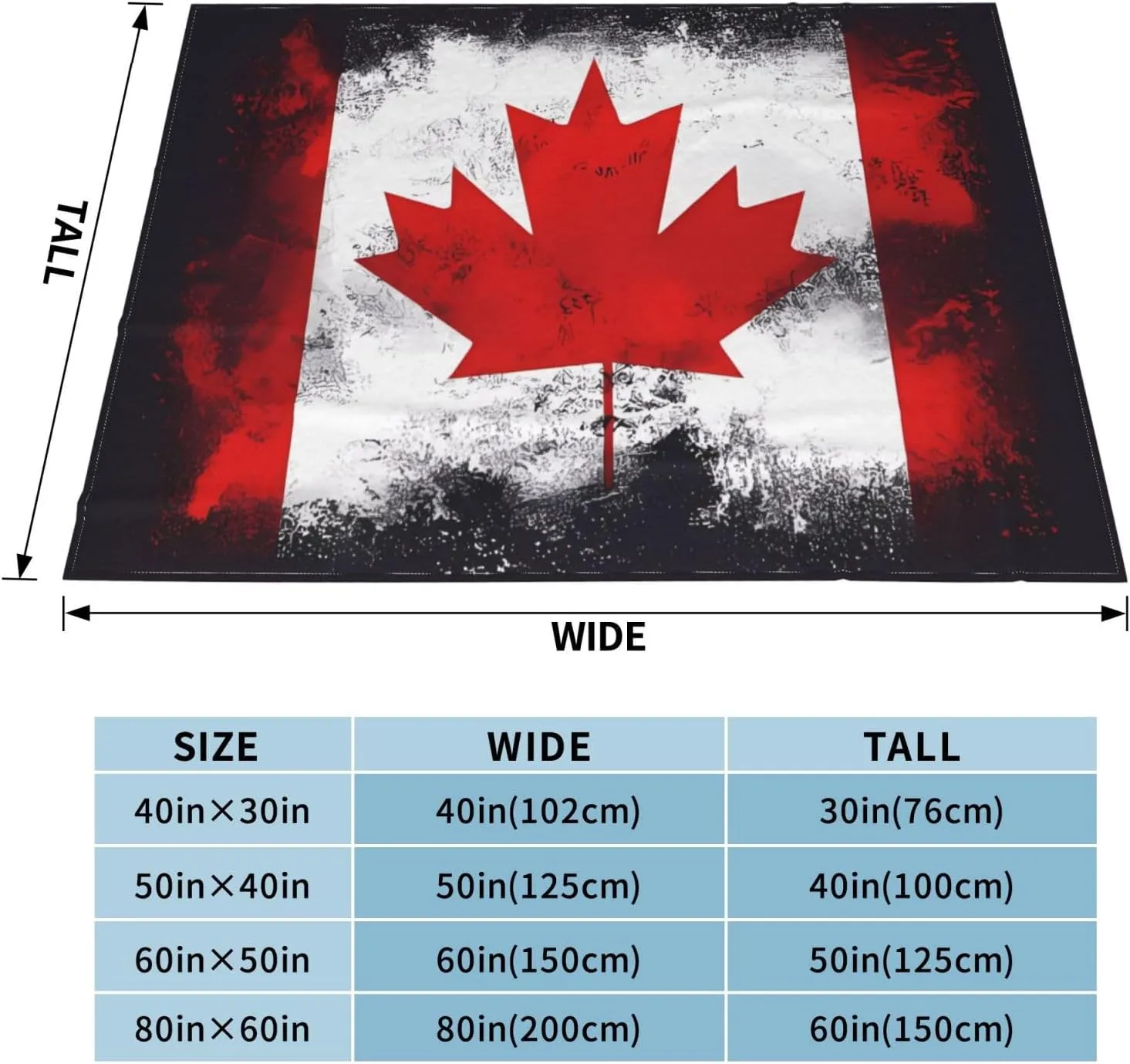 Canadian Flag Super Soft Microfiber Flannel Blankets, Bed, Sofa Ultra Luxurious Warm and Cozy for All Seasons