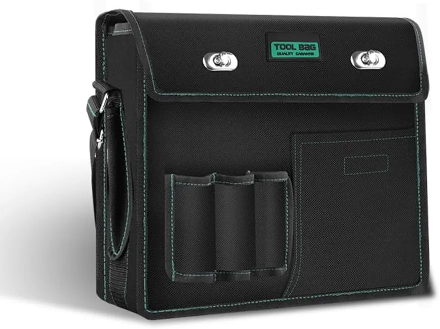 Canvas Tool Bag with Shoulder Strap Large Capacity and Organized Storage Carry Case for Hand/Power Tools