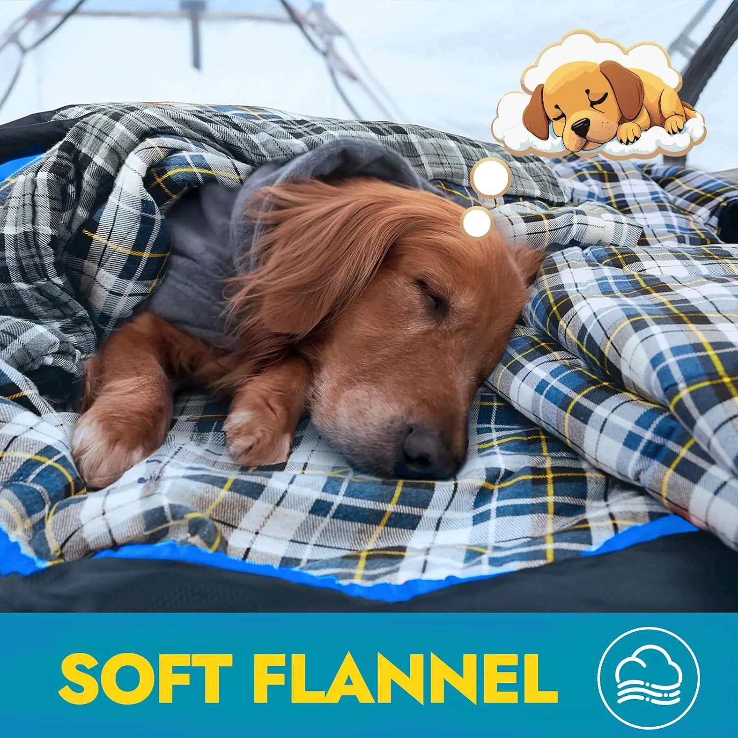 CANWAY Flannel Sleeping Bag for Adults & Kids - Camping & Backpacking - Cold & Warm Weather - Compression Sack