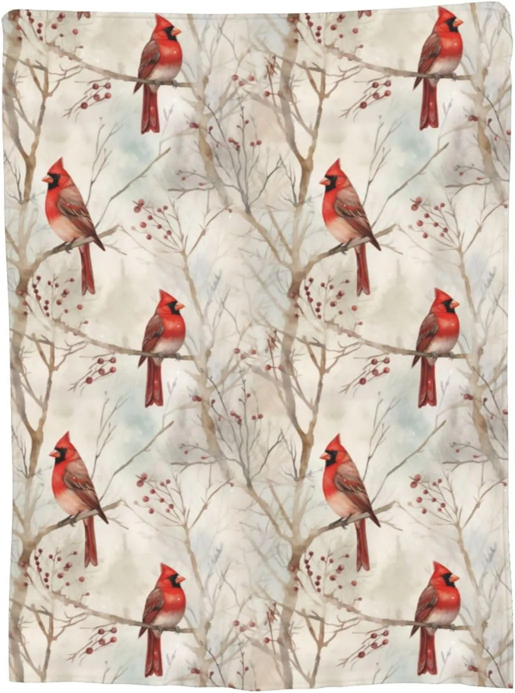 Cardinal Blanket Gifts for Women Red Birds Flannel Throw Blankets Soft Comfy Lightweight for Home Decor Couch Bed Sofa 60x50 Inches