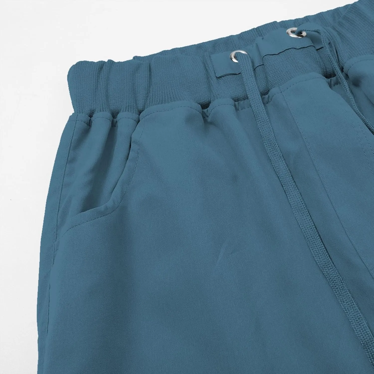 Cargo Capris for Women Summer Casual Drawstring Lightweight Outdoor Travel Hiking Cropped Pants with 6 Pockets