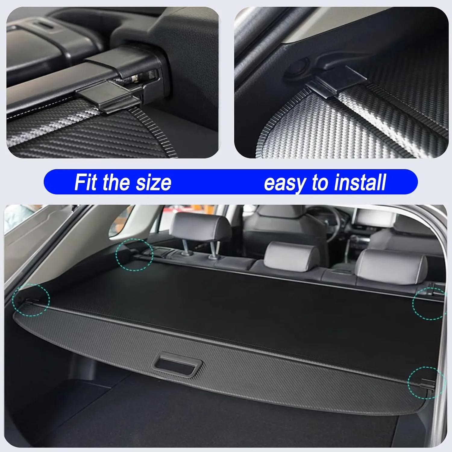 Cargo Cover for Honda CRV 2023 2024 2025 Trunk - No Gap Shielding Shade Accessory