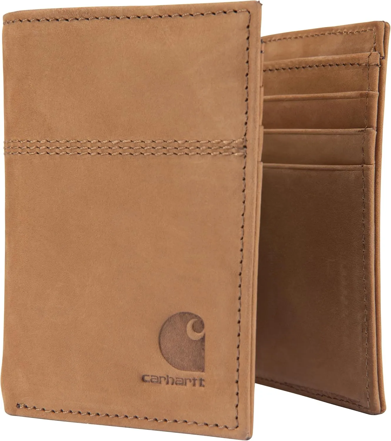 Carhartt Men's Casual Saddle Leather Wallets, Available in Multiple Styles and Colors