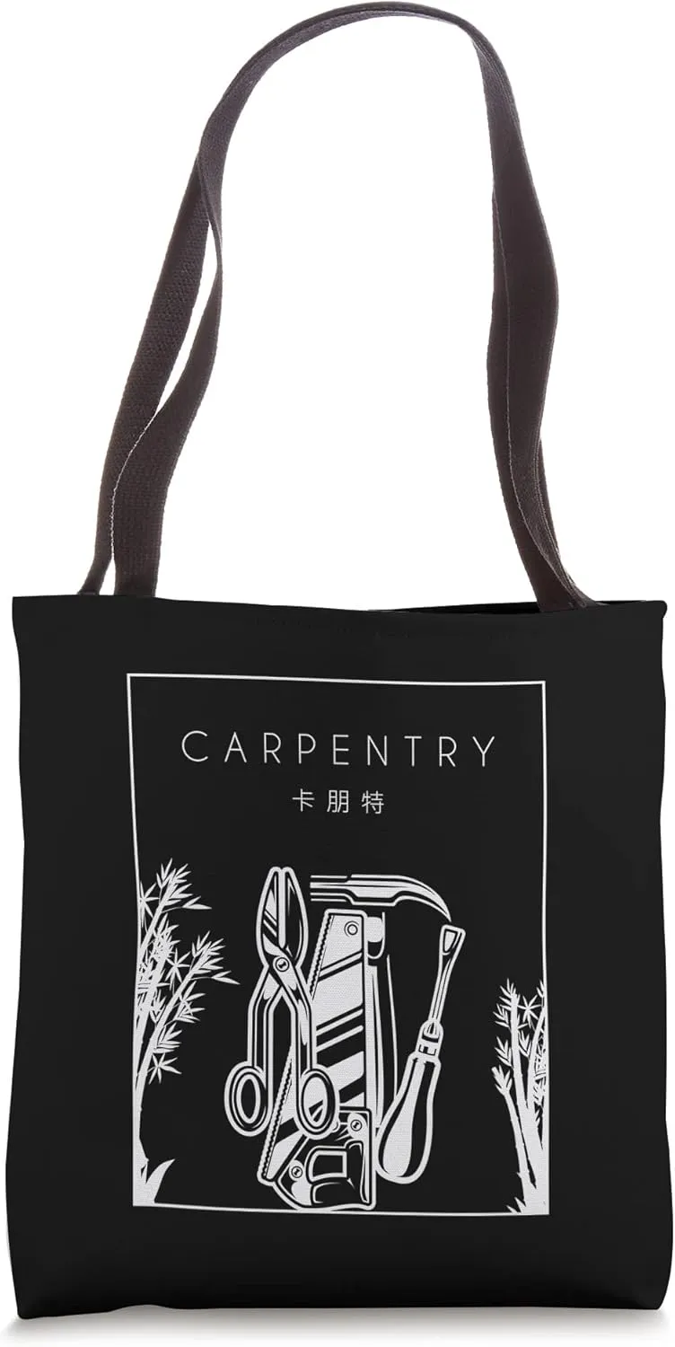 Carpenter Chinese Hanzi Woodturner Joiner Carpenter Tote Bag