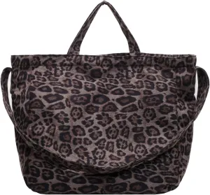 Casual Leopard Print Canvas Messenger Bag Chic Crossbody Bag Shoulder Hobo Bag Large Tote Laptop Bag Travel Daypacks