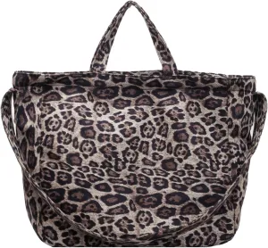 Casual Leopard Print Canvas Messenger Bag Chic Crossbody Bag Shoulder Hobo Bag Large Tote Laptop Bag Travel Daypacks