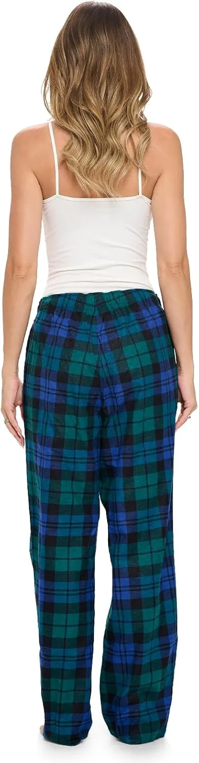 Casual Nights Women's Flannel Pajama Sleep Pants, Soft Plaid Pjs Bottoms
