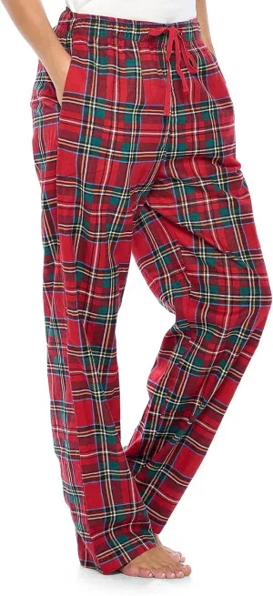 Casual Nights Women's Flannel Pajama Sleep Pants, Soft Plaid Pjs Bottoms