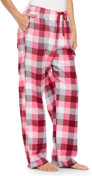 Casual Nights Women's Flannel Pajama Sleep Pants, Soft Plaid Pjs Bottoms