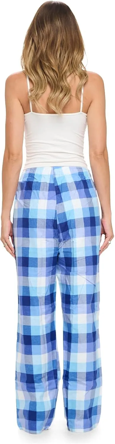 Casual Nights Women's Flannel Pajama Sleep Pants, Soft Plaid Pjs Bottoms