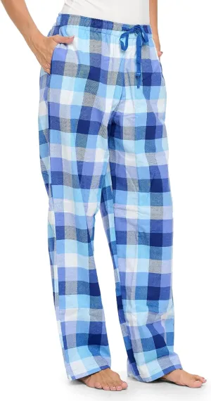 Casual Nights Women's Flannel Pajama Sleep Pants, Soft Plaid Pjs Bottoms