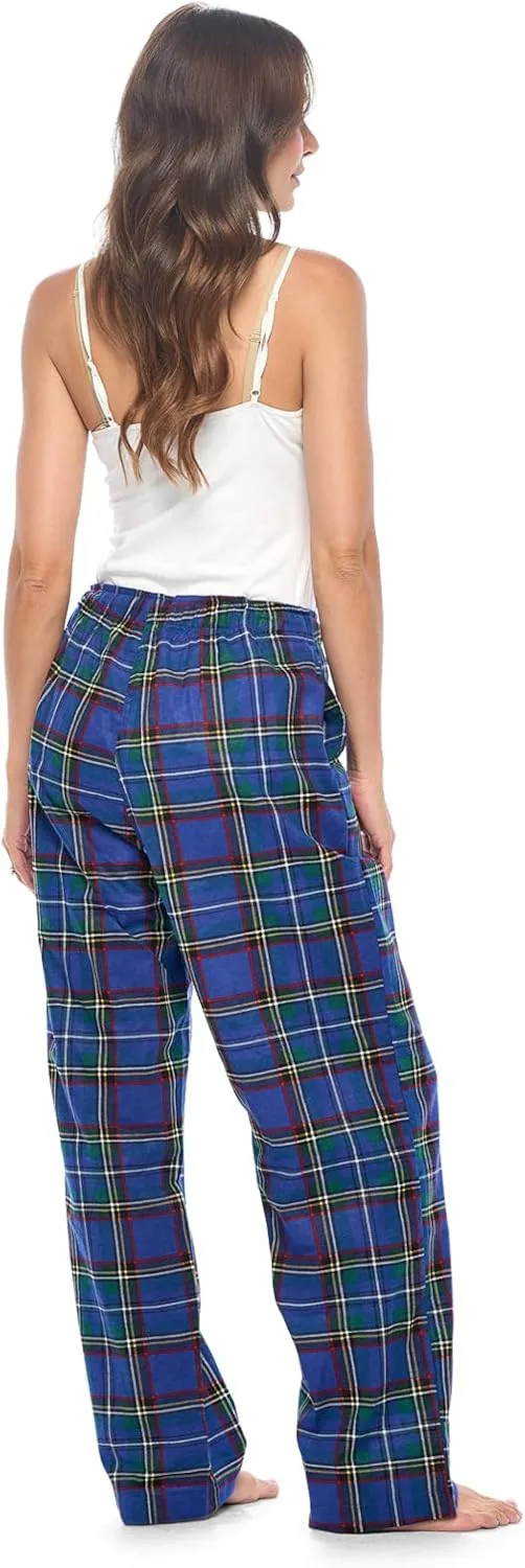 Casual Nights Women's Flannel Pajama Sleep Pants, Soft Plaid Pjs Bottoms