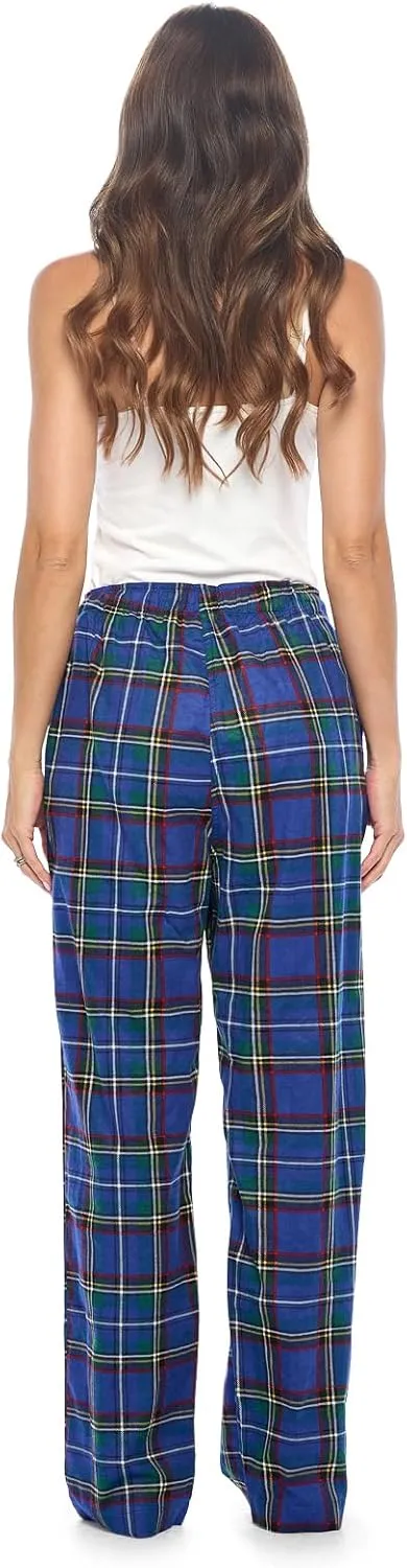 Casual Nights Women's Flannel Pajama Sleep Pants, Soft Plaid Pjs Bottoms