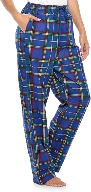 Casual Nights Women's Flannel Pajama Sleep Pants, Soft Plaid Pjs Bottoms