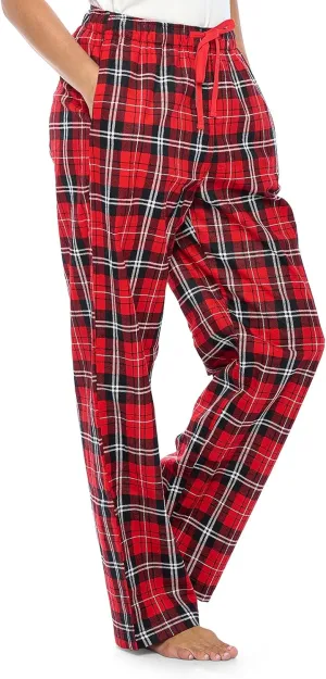 Casual Nights Women's Flannel Pajama Sleep Pants, Soft Plaid Pjs Bottoms