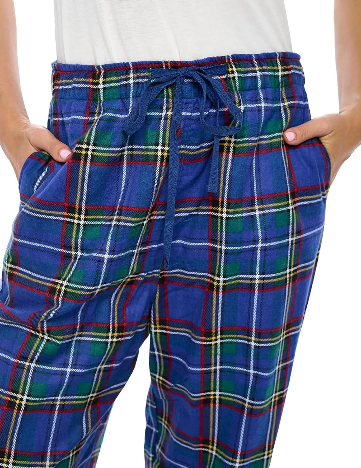 Casual Nights Women's Flannel Pajama Sleep Pants, Soft Plaid Pjs Bottoms