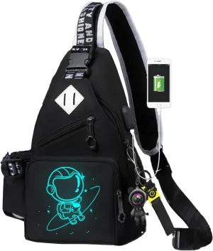 Casual Sling Daypacks Bag Crossbody Chest Backpack Casual Lightweight Outdoor Hiking Travel Shoulder Bag (Black 5)