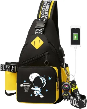 Casual Sling Daypacks Bag Crossbody Chest Backpack Casual Lightweight Outdoor Hiking Travel Shoulder Bag (Yellow 2)