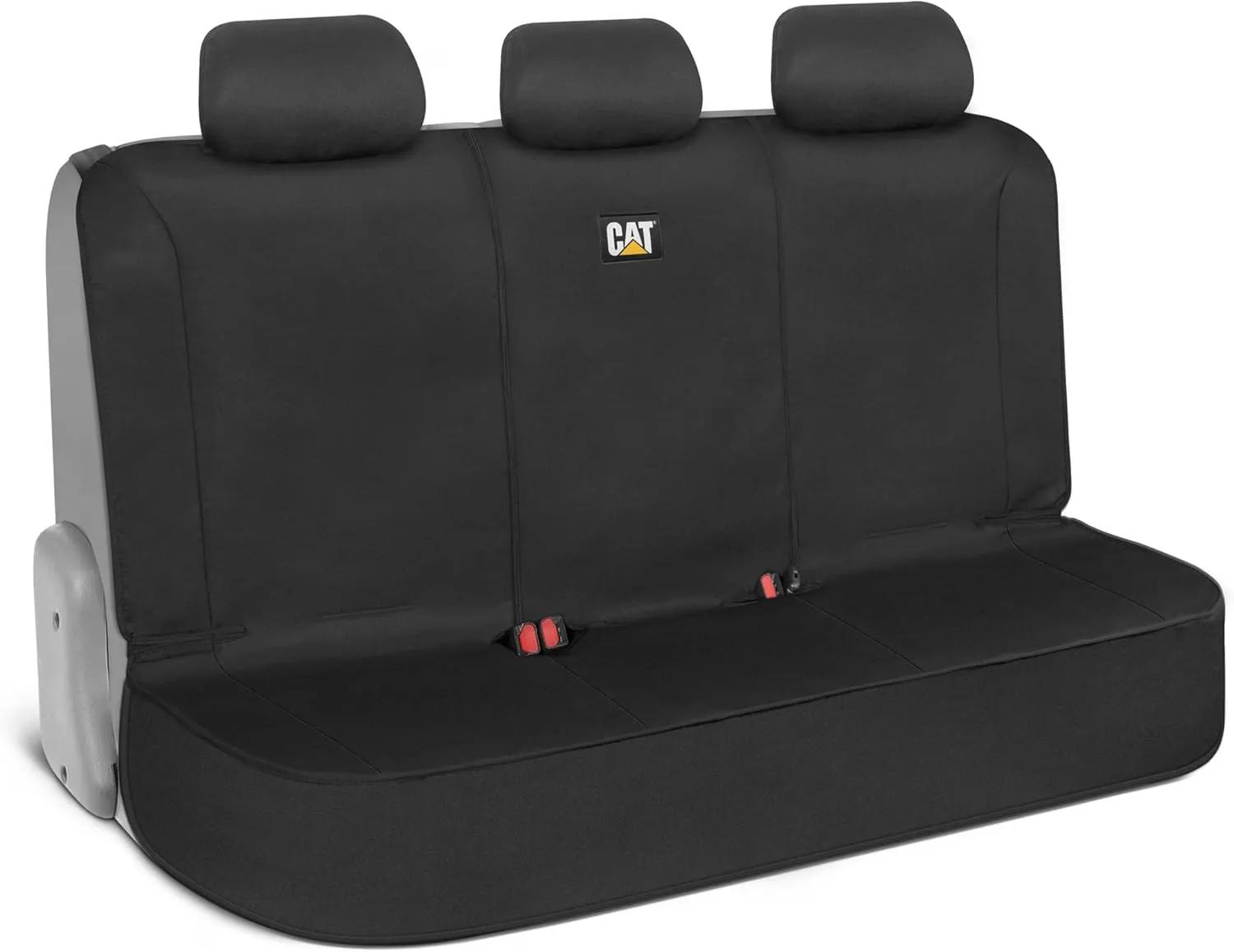 Cat Flexfit Black Rear Seat Cover for Car - Durable Canvas Material Back Car Seat Covers 60/40 Split Bench Protector – Back Seat Cover for Truck & SUV Back Seat Protector Interior Car Accessories