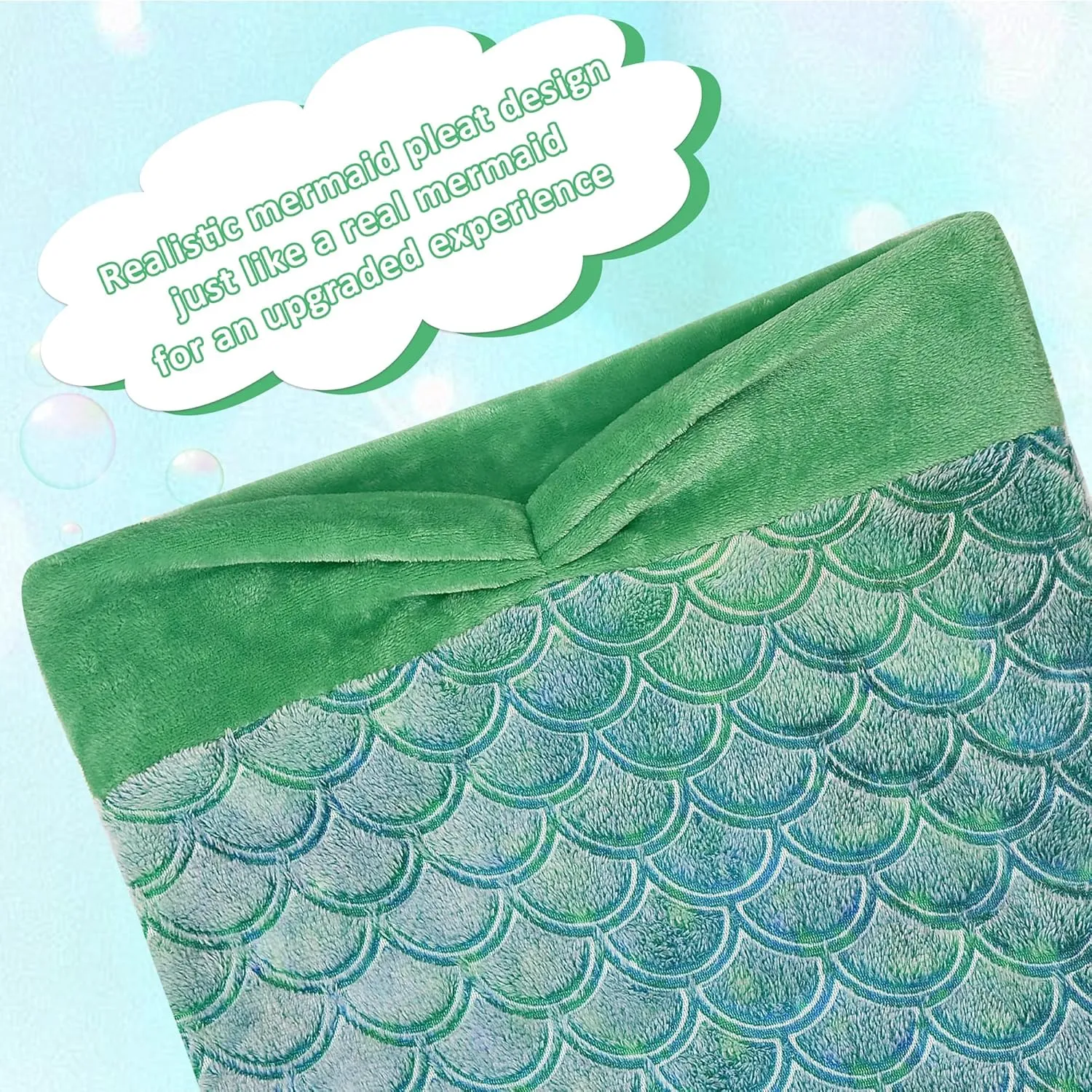 Catalonia Kids Mermaid Tail Blanket, Glow in The Dark Mermaid Sleeping Bag, Super Soft Plush Flannel Sleeping Blanket for Girls, Fish Scale Pattern