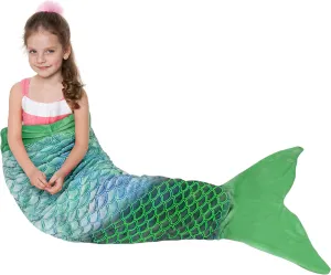 Catalonia Kids Mermaid Tail Blanket, Glow in The Dark Mermaid Sleeping Bag, Super Soft Plush Flannel Sleeping Blanket for Girls, Fish Scale Pattern