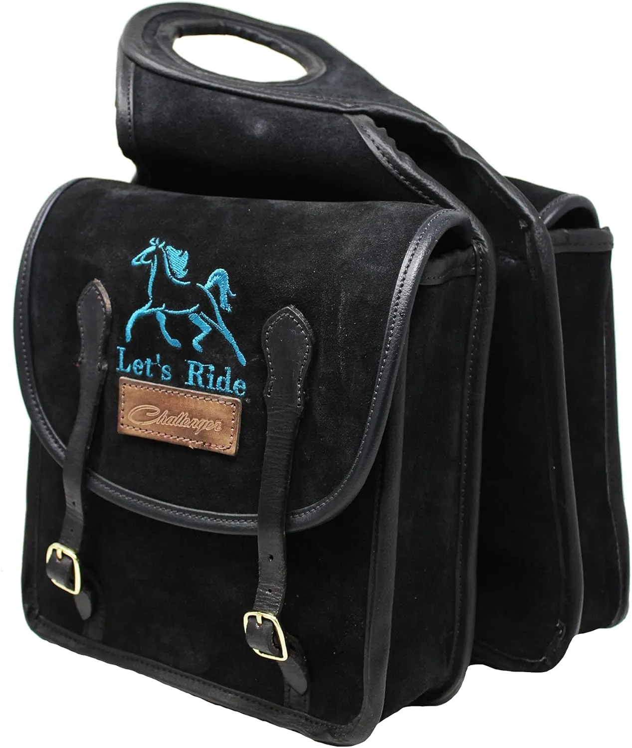 CHALLENGER Horse Horse Western Trail Riding Saddle Suede Leather Horn Bag 102AA35