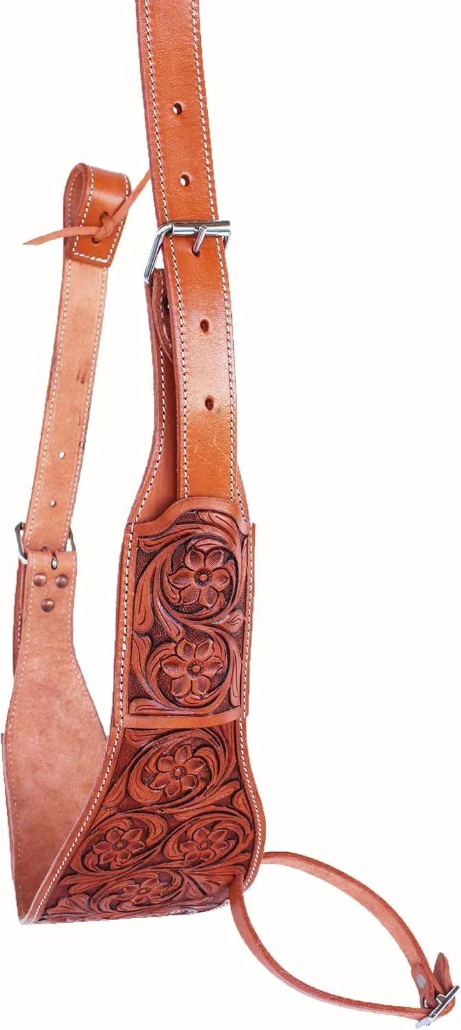 CHALLENGER Horse Western Floral Tooled Leather Rear Flank Saddle Cinch w/Billets 9772
