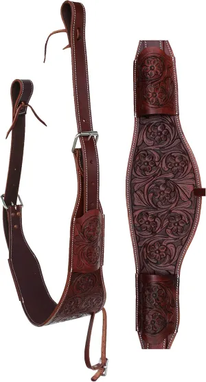 CHALLENGER Horse Western Floral Tooled Leather Rear Flank Saddle Cinch w/Billets 9772
