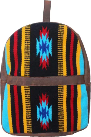 CHALLENGER Men Women Western Handwoven Distressed Leather Saddle Blanket Rug Travel Bag 18SKB32