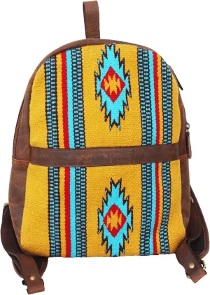 CHALLENGER Men Women Western Handwoven Distressed Leather Saddle Blanket Rug Travel Bag 18SKB35