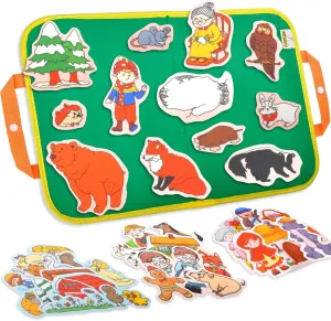 CHEFAN 4 Pack Felt Board Story Set, The Mitten, The Little Red Riding Hood, Gingerbread Man, Ugly Duckling, Precut Felt/Flannel Figure Pieces Teaching Wall for Preschool Activity Early Storytelling